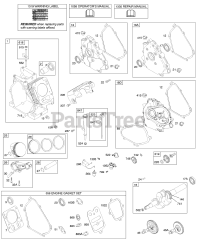 Briggs & Stratton 124332-0126-E1 - Briggs & Stratton Horizontal Engine Camshaft, Crankcase Cover, Crankshaft, Cylinder, Lubrication, Piston Group