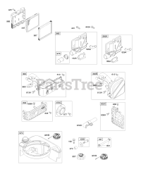 Briggs & Stratton 12J602-0120-E1 - Briggs & Stratton Vertical Engine Air Cleaner, Exhaust System, Fuel Supply