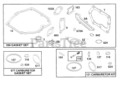 Briggs & Stratton 122802-3409-01 - Briggs & Stratton Vertical Engine Gasket Sets