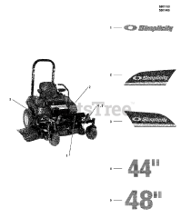 Simplicity ZT 4000 B 2648 (5900765) - Simplicity ZT 4000 Series 48" Zero-Turn Mower, 26hp Briggs & Stratton Decals - Brand &amp; Model