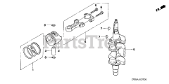 Honda BFP9.9 D5 LHA (BABJ) - Honda Outboard Engine, Made in Japan (SN: BABJ-1400001 - BABJ-1499999) CRANKSHAFT + PISTON