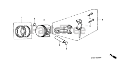 Honda GX120 K1 SX (GC01) - Honda Engine, Made in Japan (SN: GC01-2000001 - GC01-4299999) PISTON@CONNECTING ROD