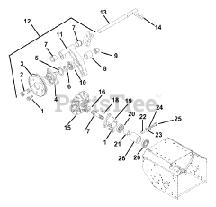 Ariens 924336 (ST 11526 DLE) - Ariens 26" Snow Blower, 11.5hp Tecumseh (SN: 000101 & Above) Friction Wheel Drive