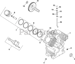 Kohler CH18-62608 - Kohler Command PRO Twin Engine, Made for Bradson, 18hp, 13.4kW Crankcase Group 2-24-88