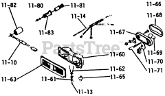 Toro 1-0300 - Toro Raider 10 Lawn Tractor (1971) Lights And Cigar Lighter (plate 11.2)