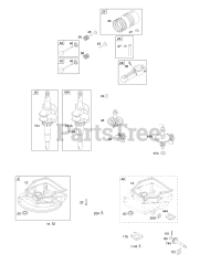 Briggs & Stratton 9D902-2128-E1 - Briggs & Stratton Vertical Engine Camshaft, Crankcase Cover/Sump, Crankshaft, Piston/Rings/Connecting Rod
