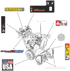 Ariens 921050 - Ariens Platinum 24" SHO Snow Blower, Ariens AX 369cc engine (SN: 000101 - 035135)