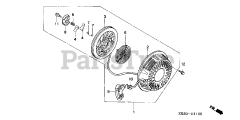 Honda GX390 K1 QWH2/A (GCAA) - Honda Engine, Made in Japan (SN: GCAA-3400001 - GCAA-9999999) RECOIL STARTER