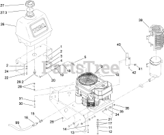 Toro 38694 - Toro 36" Walk-Behind Mower, Fixed Deck, T-Bar, Gear Drive (SN: 290000001 - 290999999) (2009) ENGINE AND FUEL TANK ASSEMBLY