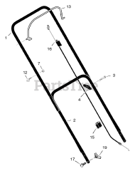 Murray 223311x8A - Murray 22" Walk-Behind Mower (2005) Handle Assembly
