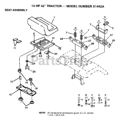 Electrolux/AYP X 1442 A - Electrolux/AYP Lawn Tractor (1993) SEAT