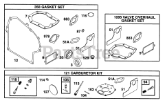 Briggs & Stratton 221432-2170-01 - Briggs & Stratton Horizontal Engine Gasket Sets