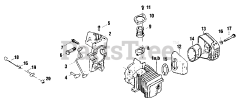 Shindaiwa 450 - Shindaiwa Chainsaw Crankcase, Cylinder, Muffler