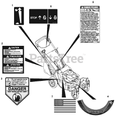 Gravely 911262 (LM 21 S) - Gravely 21" Walk-Behind Mower, Kohler XT-7 (SN: 000101 & Above) Decals