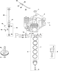 Kohler CV22-75500 - Kohler Command PRO Engine, Basic Version, 23hp, 17.2kW Crankcase Group 2-24-118