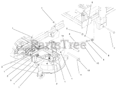 Toro 74232 (Z 257) - Toro 72" Z Master Zero-Turn Mower, Side-Discharge Deck (SN: 230000001 - 230006000) (2003) Frame and Deck Assembly