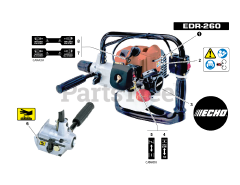 Echo EDR-260 - Echo Reversible Engine Drill (SN: E52412001001 - E52412999999) Labels