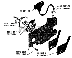Husqvarna 40 - Husqvarna Chainsaw (1987-01) Starter Assembly