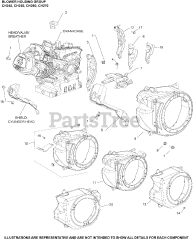 Kohler CH260-0011 - Kohler Command PRO Engine, Basic Version, 6hp, 4.5kW Blower Housing Group CH260-0011