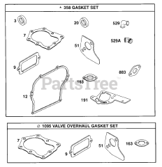 Briggs & Stratton 90202-0101-01 - Briggs & Stratton Horizontal Engine Gasket Set