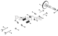 Cub Cadet 1712 (145-782-100) - Cub Cadet Garden Tractor Camshaft &amp; Valves-Tractors W/sn 726125 &amp; Up