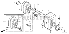 Honda GC160 LA QDE (GCAHA) - Honda Engine, Made in USA (SN: GCAHA-3599750 - GCAHA-9999999) MUFFLER