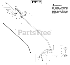 Poulan FX 26 - Poulan String Trimmer, Type 2 (2008-06) Shaft - Type 2