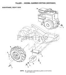 Maxim MX R500 H - Maxim Tiller TILLER MAINFRAME RIGHT SIDE