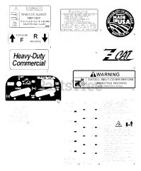 Scag SZC36A-16HN - Scag Z-Cat 36" Zero-Turn Mower, 16hp Honda (SN: B3900001 - B3999999) Replacement Decals And Information Plates (Part 1)