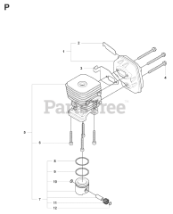 Husqvarna 327 LX - Husqvarna String Trimmer (SN: 20080900001 - 20090100000) CYLINDER, PISTON &amp; MUFFLER
