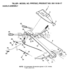 Poulan Pro PP RT55 C - Poulan Pro Tiller (1998) HANDLE ASSEMBLY