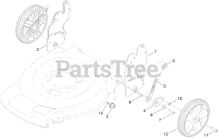 Toro 20339 - Toro 22" Recycler Walk-Behind Mower with SmartStow (SN: 400000000 - 401999999) Height-of-Cut and Rear Wheel Assembly