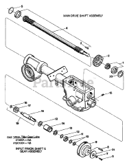 Troy-Bilt 15009 - Troy-Bilt Pony Rear-Tine Tiller (SN: 150090400101 & Above) MAIN DRIVE SHAFT &amp; GEAR ASSEMBLY