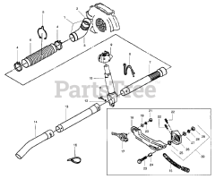 Poulan Pro PP 442 - Poulan Pro Blower Pipes, Tubes, &amp; Throttle Assembly