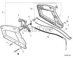 Echo HC-150 i - Echo Hedge Trimmer (SN: S76312001001 - S76312999999) Rear Handle, Throttle Control  S/N: S76312001001 - S76312005075