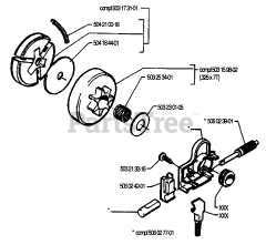 Husqvarna 40 - Husqvarna Chainsaw (1990-06) Oil Pump/Clutch