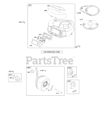 Briggs & Stratton 280J07-0115-E2 - Briggs & Stratton Vertical Engine Air Cleaner, Blower Housing, Exhaust System