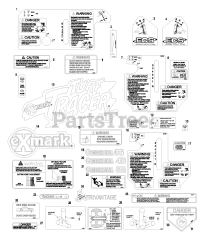 Exmark TT3615KAC - Exmark 36" Turf Tracer HP Walk-Behind Mower, 15hp Kawasaki (SN: 320000 - 369999) (2002) Decals
