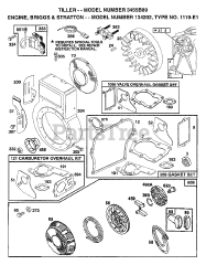 Electrolux/AYP 3455 B89 - Electrolux/AYP Tiller (1998) ENGINE, BRIGGS AND STRATTON