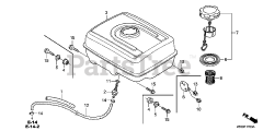 Honda GX240 UT1 LX2 (GCATT) - Honda Engine, Made in Thailand (SN: GCATT-1000001 - GCATT-9999999) FUEL TANK