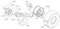 Toro 1-8755 - Toro Lawn Ranger Lawn Tractor (1970) Wheels, Tires, Hubs