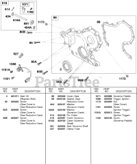 Briggs & Stratton 430447-0205-E2 - Briggs & Stratton Horizontal Engine Gear Cover, Ignition Trigger, Governor Crank