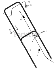 Murray 22105x30A - Murray 22" Walk-Behind Mower (2002) Handle Assembly