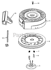 Toro 38405 (CCR 1000) - Toro Snow Thrower (SN: 200000001 - 200999999) (2000) Recoil Starter No. 590743