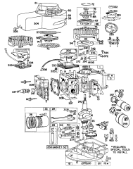 Briggs & Stratton 80502-9090-34 - Briggs & Stratton Vertical Engine Cylinder, Gears, Mufflers