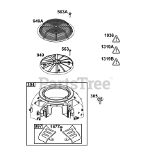 Briggs & Stratton 44X977-0014-G1 - Briggs & Stratton Vertical Engine Blower Housing Group