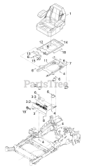 Exmark LZX740KC606CA - Exmark 60" Lazer Z X-Series Zero-Turn Mower, Kohler, CARB (SN: 312000000 - 312999999) (2012) Seat Assembly