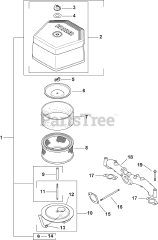 Kohler CV22-75501 - Kohler Command PRO Engine, Basic Version, 23hp, 17.2kW Air Intake/Filtration 10-24-55