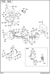 Subaru Robin EX130D40111 (EX13) - Subaru Robin Engine 300 Intake &amp; Exhaust