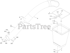 Toro 78555 - Toro 72" E-Z Vac Triple Bagging System (SN: 412200000 - 418159999) Tube and Bag Assembly
